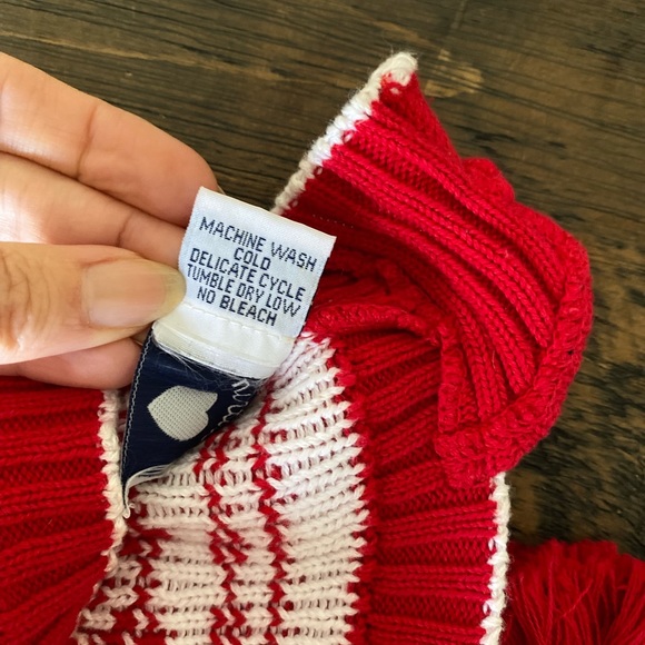 3/$15 🥳Hartstrings Winter Snowflake Knit Beanie w/ Earflap and Pom Balls - Picture 7 of 7